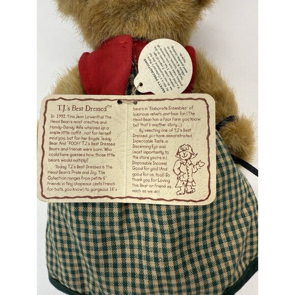 Vintage Boyd's Bears 8"Teddy Bear Plush Dixie with Lady Bug & Bow 2001 Tags - Picture 7 of 12